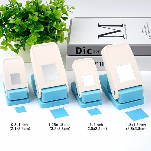 4 Pack Stamp Punch, 1.5" Square Stamp Puncher, 1.5"X1.25" & 1X0.8inch - Image 4
