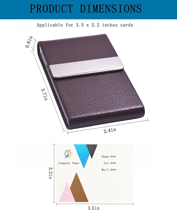 Business Card Holder with Ultra Slim Design, Business Card Case with Premium PU - Image 3