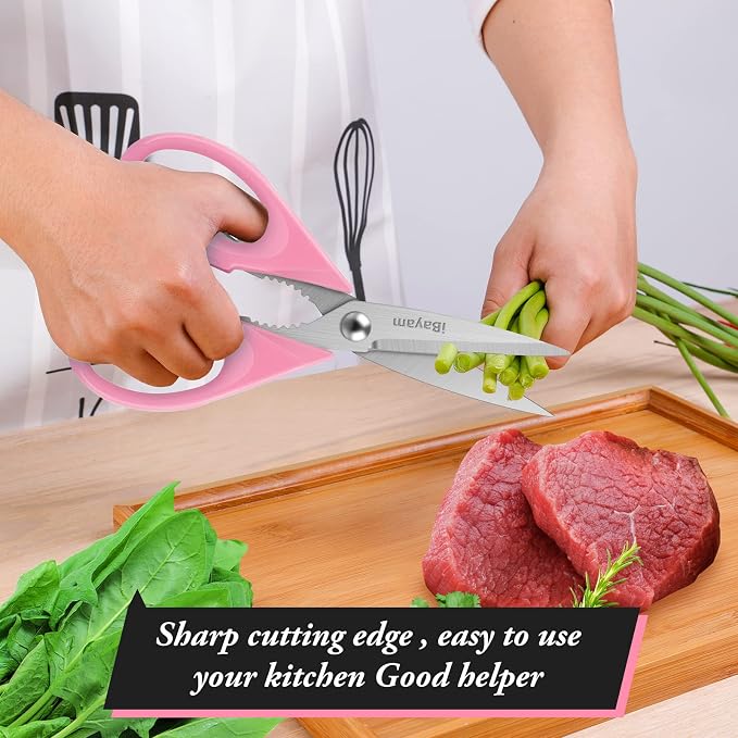 iBayam All Purpose Kitchen 2 Pack Heavy Duty Food Meat Poultry Shears - Image 6