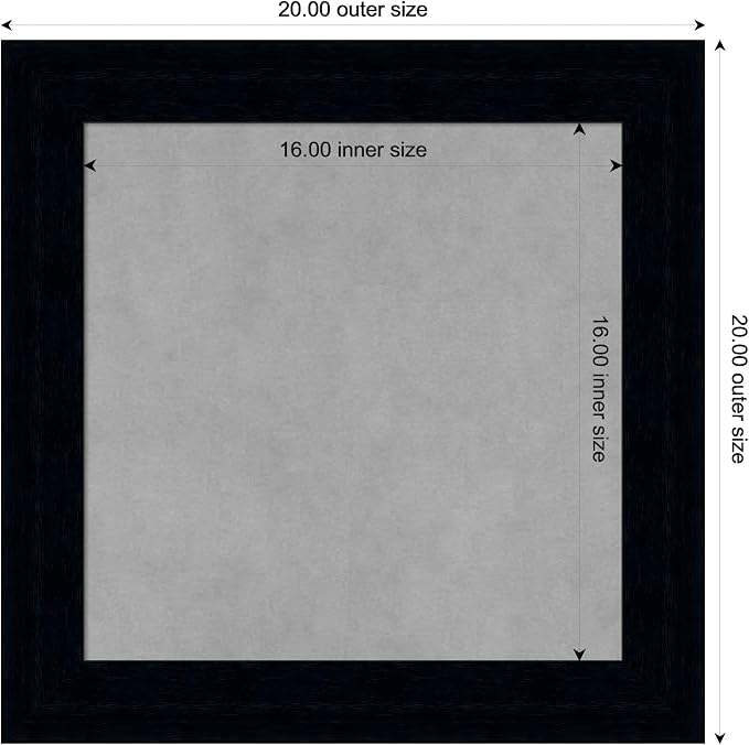 Amanti Art Black Framed Magnetic Board 20x20 Small Vision Board - Image 4