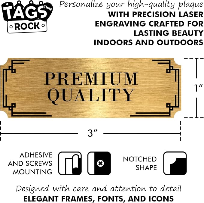 Personalized Engraved Name Plate 3" x 1" – Custom Metal Label - Image 2