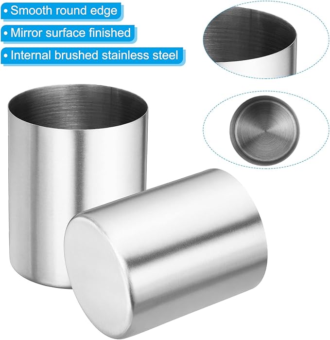 PATIKIL Pencil Holder, 3 Pack Pen Holder for Desk Stainless Steel Pencil Holders Cup Organizer Makeup Brush Holder for Desk Accessories, Silver-DeskLoop Office