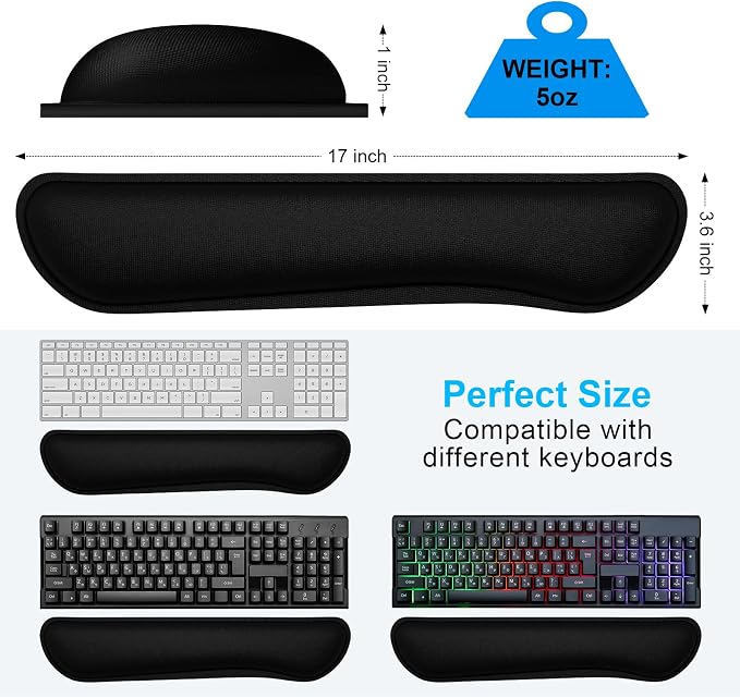 Dapesuom Enlarge Keyboard Wrist Rest, Cute Memory Foam Keyboard Wrist Cushion - Image 6