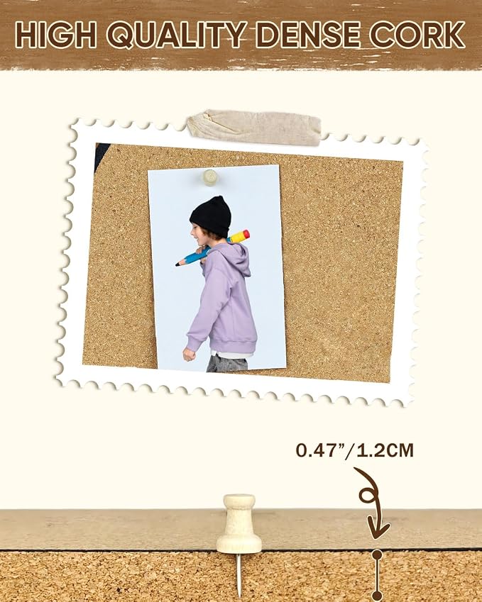 Self-Adhesive Arch Pin Cork Board, 10.4" x 14.4" 1/2" Thick - Image 3