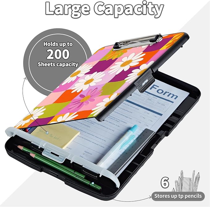 Clipboard with Storage & Pen Holder, Nursing Letter-Size 8.5x11 with - Image 7