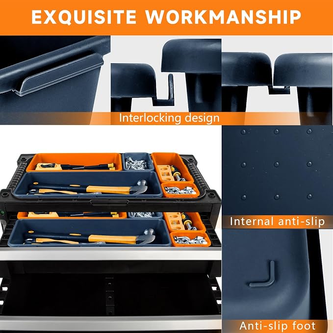FLYVOLE Tool Box Organizer Tray, Toolbox Desk Drawer Organizer, Tool Box Tray - Image 5
