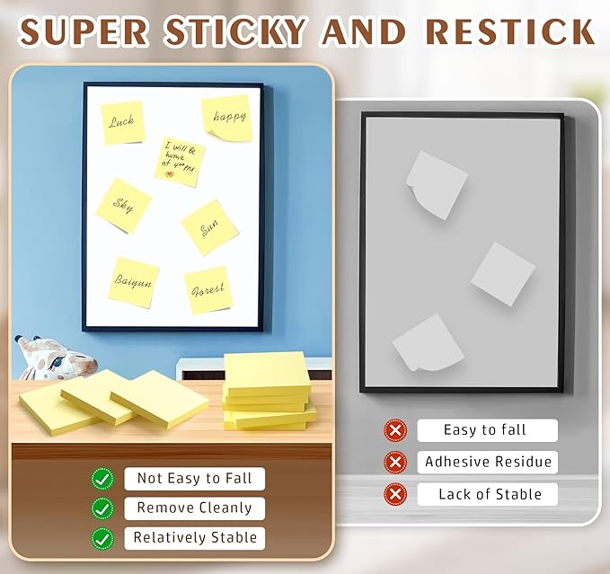 2 x 1.5in Sticky Notes Mini, Yellow Sticky Notes,1600pcs Notes Pads Small Memo Pads,100 Sheets/Pad Strong Self-Stick Pads, Bulk Tiny Pads Easy to Post Notes for Home, Meeting(16Pack)-DeskLoop Office