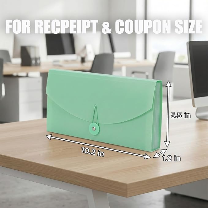 Portable 13-Pocket Receipt & Coupon Organizer, Small Expanding Accordion File - Image 2