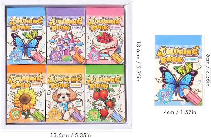 Women's Mini Coloring Book, 6 Pack Small Coloring Books - Image 2