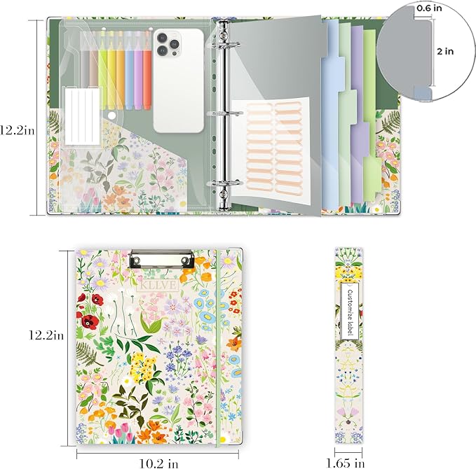 3 Ring 1 Inch Binder Organizer, KLLVE Three Ring Binders - Image 6