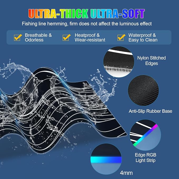 RGB Mouse Pad with Foldable Phone Stand Wireless Charger, 31.5"x11.8" XL Gaming - Image 6