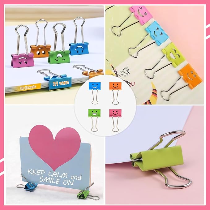 120 PCS Metal Hinge Clips Colored Spring Clip, Large Bulldog Clips 3.5+3+2+1.5 - Image 6