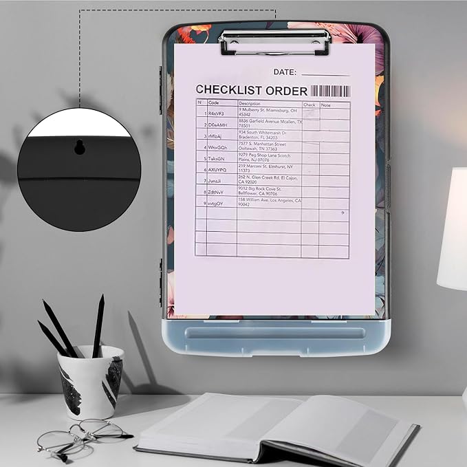 Clipboard with Storage, Heavy Duty Plastic Storage Clipboard with Low Profile - Image 4