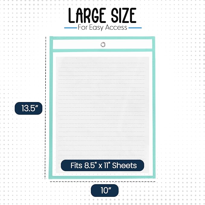 Essex Wares - 6 Pack, Durable Water-Resistant Dry Erase Pocket Document - Image 2