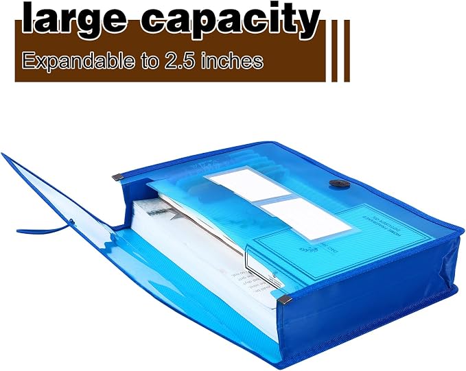 Plastic Expanding File Folders, 5 Pack Expandable Folder, No Dividers, Two - Image 5