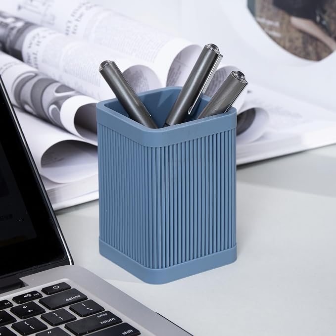 HighHerz Aesthetic Pen Holder For Desk, Modern Silicone Pencil Holder, Stylish - Image 4