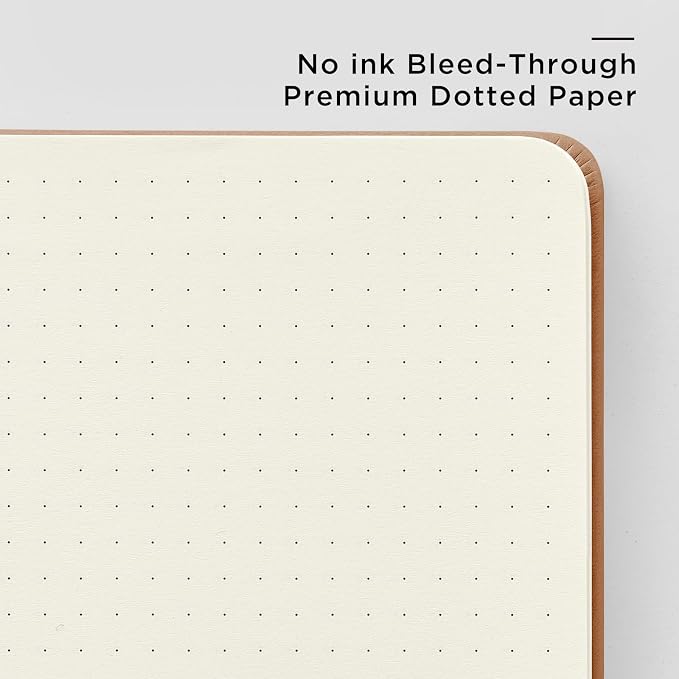 &And Per Se Dotted Journal Notebook, A5 Hardcover Leather Dotted Journal - Image 5