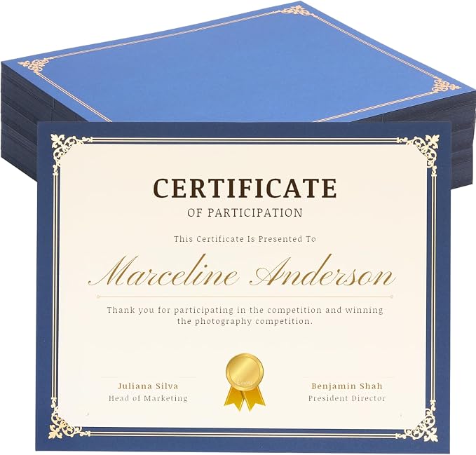 25 Count Single Sided Certificate Holders by Apprabbr