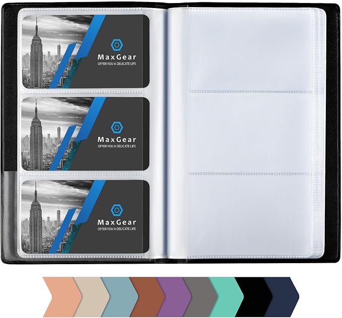 MaxGear Business Card Organizer Book, Holds 240 Cards, Professional Card Binder by MaxGear