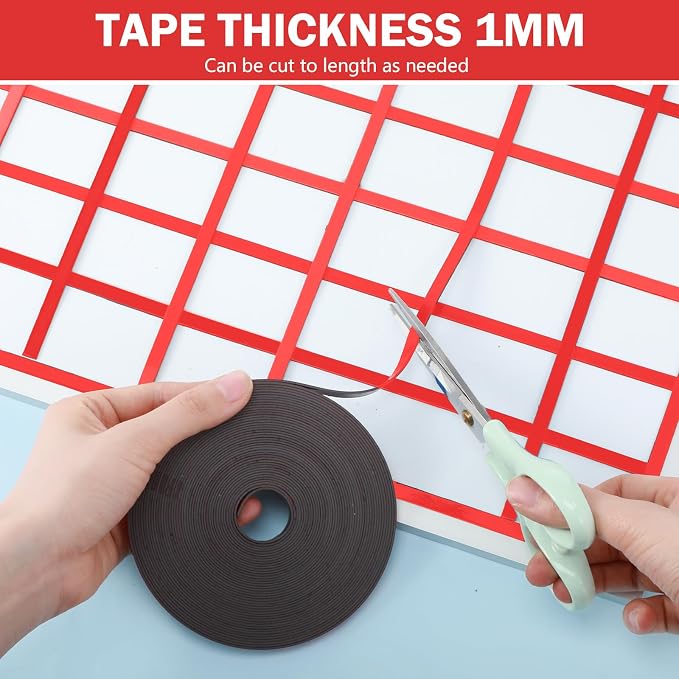 AmazingSpark Magnetic Tape Roll Thin Strips, 0.39 Inch x 66 Feet Magnetic Board - Image 4