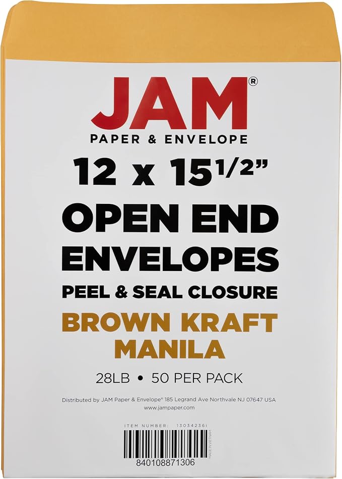 JAM PAPER 12 x 15 1/2 Open End Catalog Recycled Envelopes - Image 6