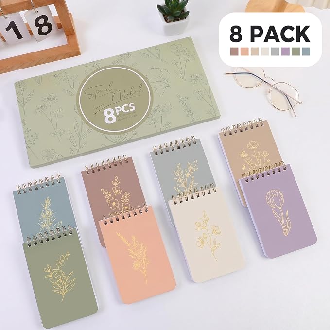 SKYDUE Pocket Notepads with Aesthetic Covers, Small Notebooks, Mini Spiral - Image 4