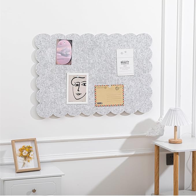 Mooliwe Scalloped Felt Bulletin Board Foldable Pin Cork Board Alternative - Image 4