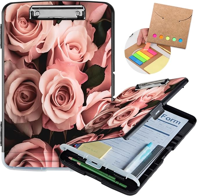 Clipboard with Storage, Heavy Duty Plastic Storage Clipboard with Low Profile by Unknown