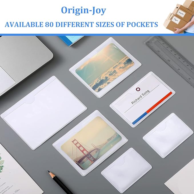 Origin-Joy 50 PCS Self-Adhesive Index Label Pockets - Image 6
