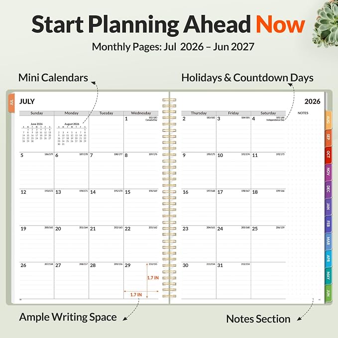 SUNEE Academic Planner 2026-2027 – Weekly & Monthly Planner, July 2026 to June - Image 3