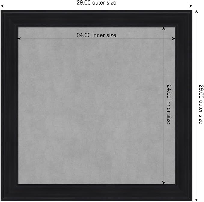 Amanti Art Black Framed Magnetic Board 29x29 Medium Vision Board - Image 2