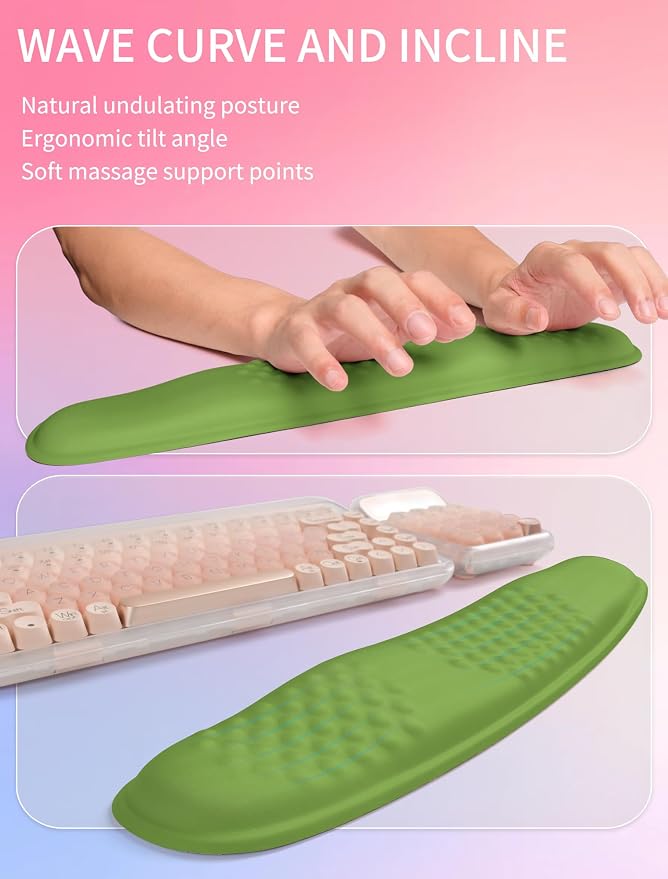 Hokafenle 2in1 Combination, Wave Keyboard Wrist Rest and Ergonomic Curvature - Image 2