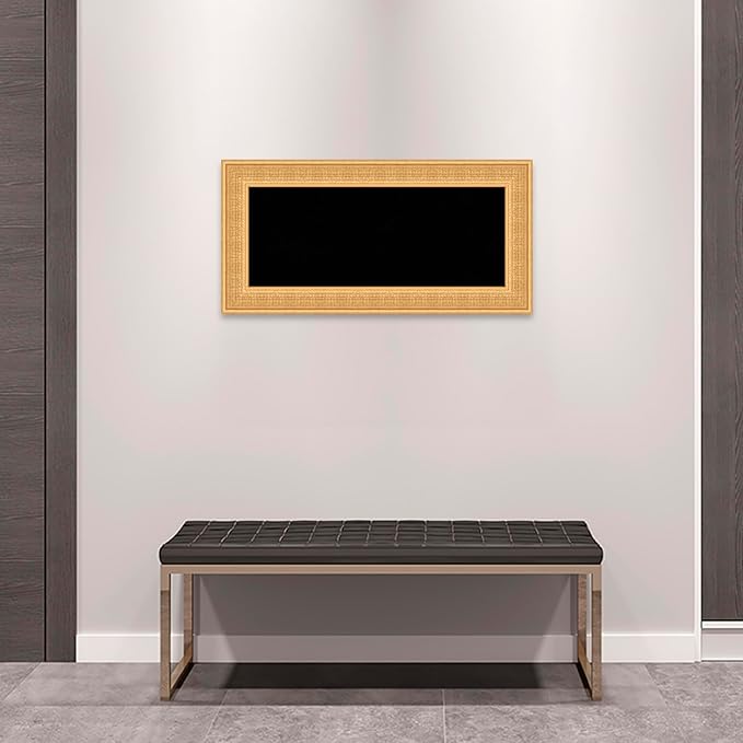 Amanti Art Black Cork Board for Wall, 18x36 Vision Board with Gold Wood Frame, Medium Corkboard Office Decor for Home Organization, Traditional Corkboard Pinboard to Display Items for Home-DeskLoop Office