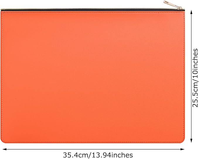 PU Leather A4 File Folder Zipper Document Holder Envelope Folder Case - Image 2