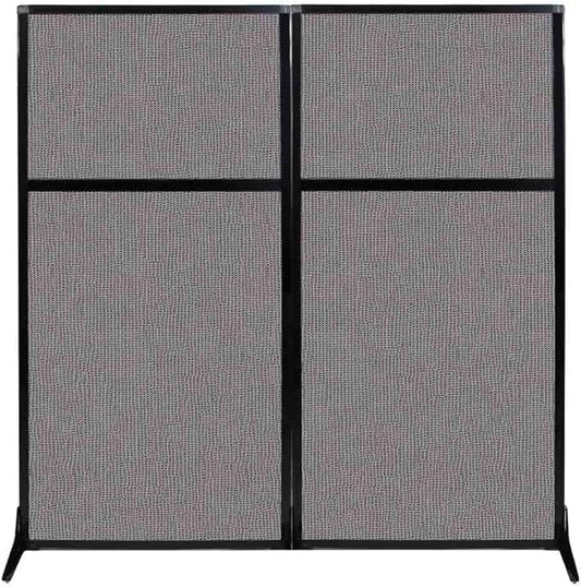 Versare Workstation Partition | Portable Wall Divider | Modern Office Cubicle | Free Standing Privacy Screen | Flexible Work Space | 66" x 70" Slate Fabric Panels-DeskLoop Office