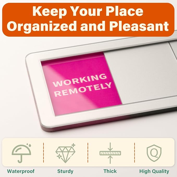 2PK Office Door Signs 5 Options Do Not Disturb, Please Knock, In A Meeting - Image 2