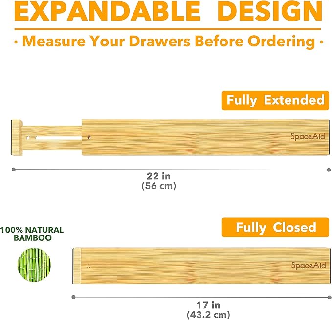 SpaceAid Bamboo Drawer Dividers - Image 5