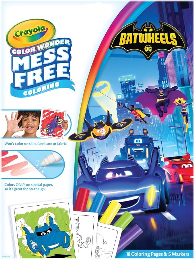 Crayola Batwheels Color Wonder Activity Set, Batman Mess Free Coloring Pages - Image 2