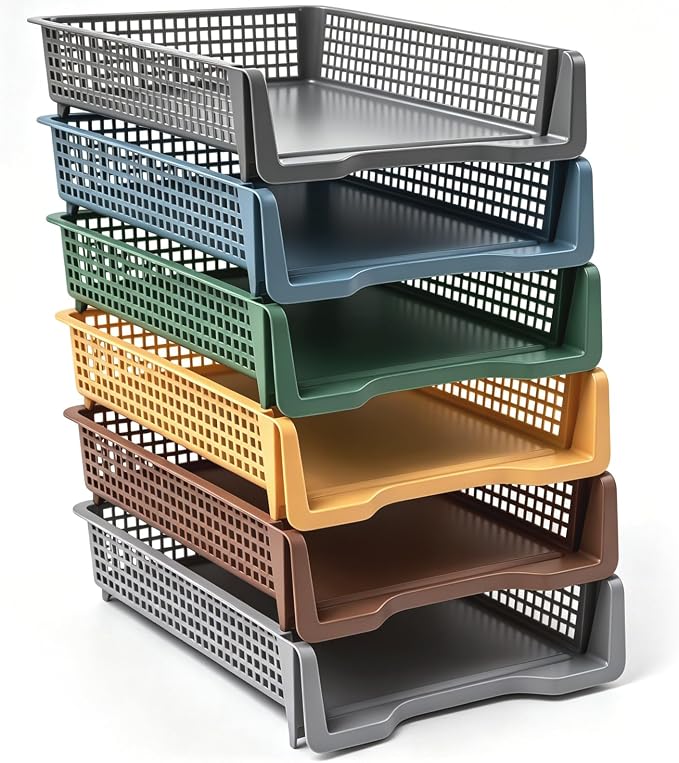 Geetery Set of 6 Turn in Trays Classroom Plastic Trays by Geetery