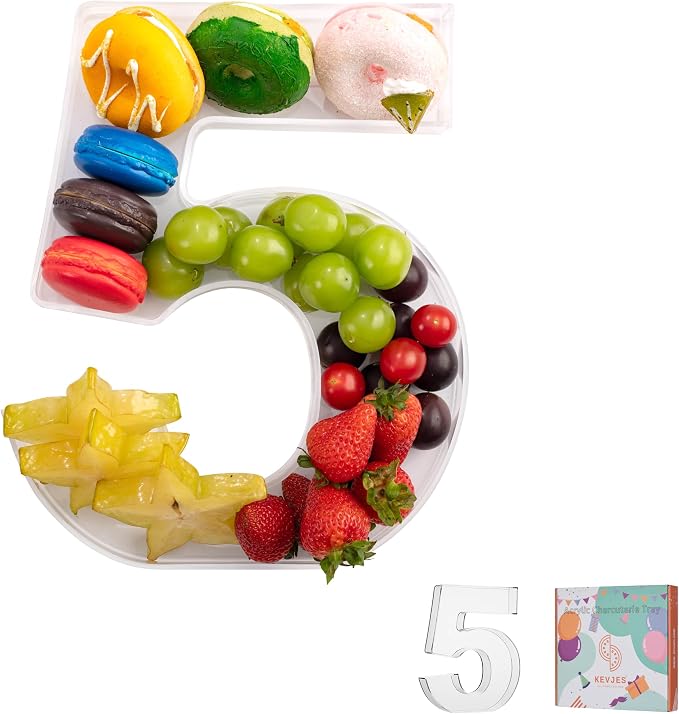 11" Clear Acrylic Letter & Number Charcuterie Tray-Reusable Fillable Alphabet by kevjes