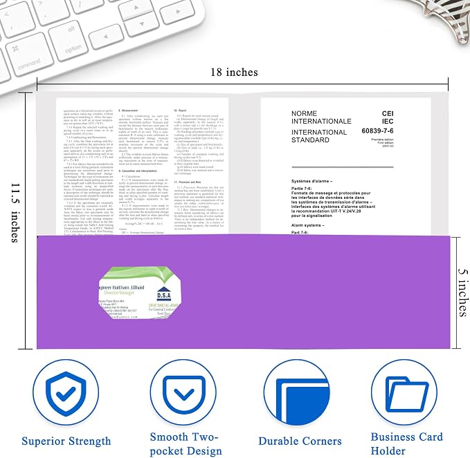 Zzrywuty 100 Packs Paper Purple Folders - Image 2