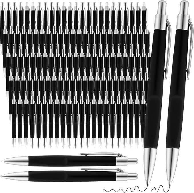 120 Pack Ballpoint Pens Bulk Retractable Gel Ink Pens Back to School Supplies 0.7mm Medium Point Black Ink Smooth Writing for School Office Journal Teacher Student Gifts(Black)-DeskLoop Office