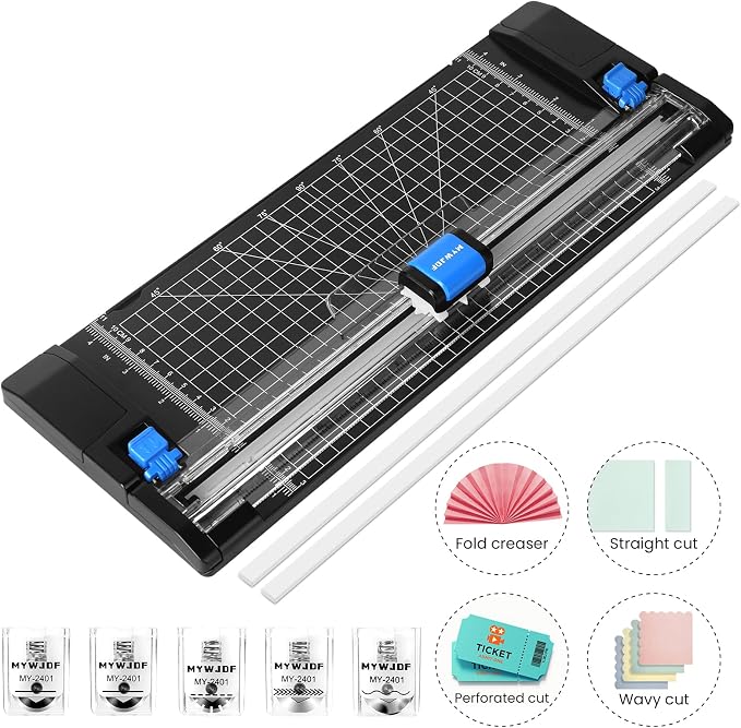 Paper Cutter, 12 Inch Rotary Trimmer, 5 Blades 4 Functions, - Image 2