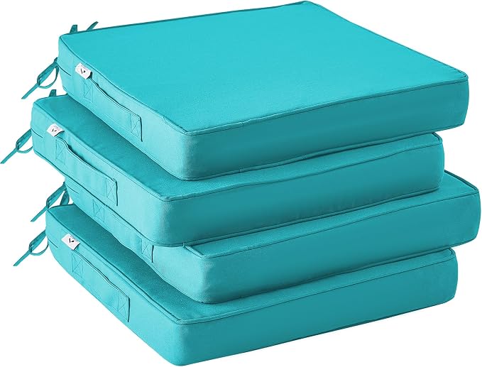 IPYNBAP Outdoor Chair Cushions Set of 4 -Waterproof Outdoor Seat Cushions by IPYNBAP
