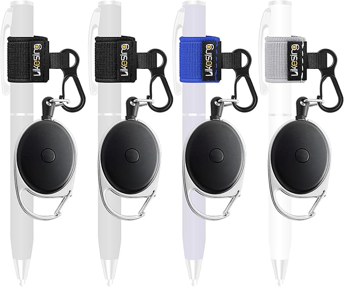 Likesing 4 Retractable Pencil Holder Set, 27.5" Anti-Lost Retractable Pen Holder by Makelifethewayyoulike