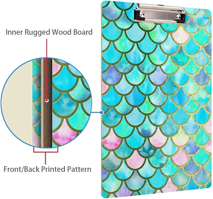 Britimes Clipboard Decorative Office School Hardboard Wood Nursing Clip Board - Image 4