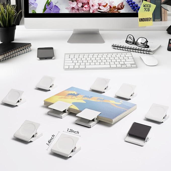 VNDUEEY 24Pcs Whiteboard Magnets, Strong Magnetic Clips Refrigerator Magnet - Image 6