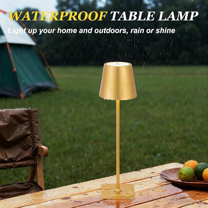 Kakanuo Gold Cordless Rechargeable Table Lamp 5000mAh Battery Operated Lamps - Image 7