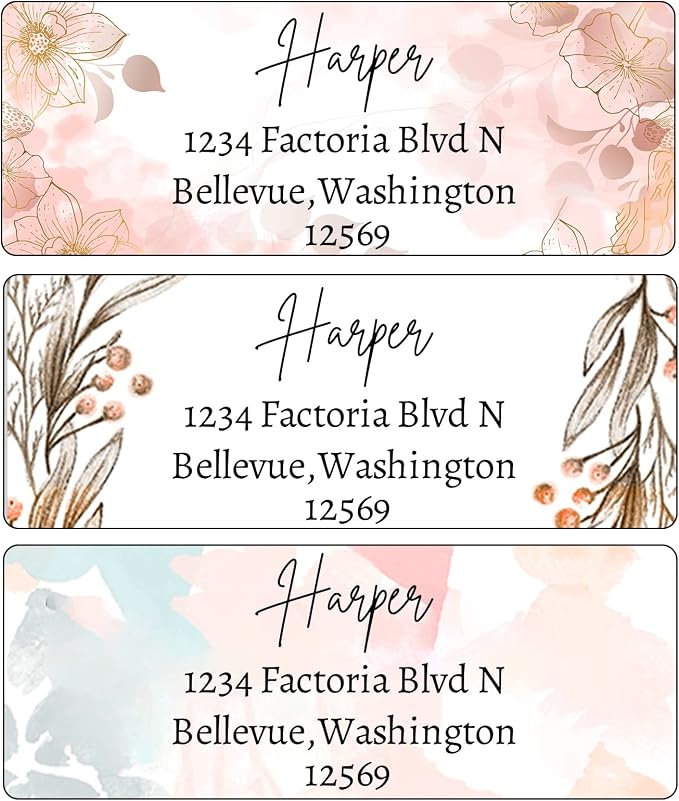 LINMAGCO Personalized Return Address Labels Gold 500 Pcs Mail Labels by LINMAGCO