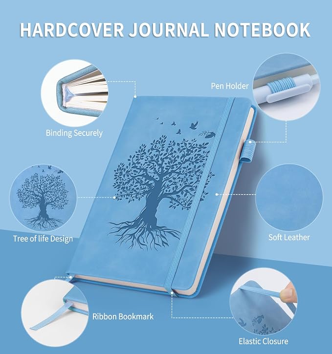 Lined Journal Notebook for Women Men, A5 Hardcover Leather Journals for Writing - Image 2